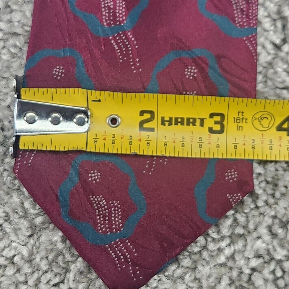 Giorgio Armani Cravette Silk Tie Maroon Necktie Geometric 3.5 x 56 Made Italy - Picture 6 of 6